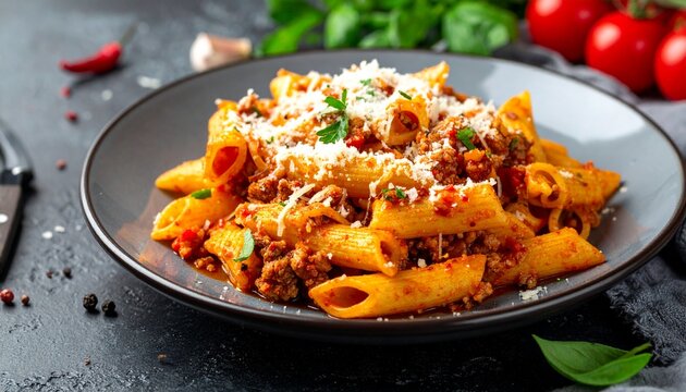 Penne mit Schweinehack und Paprika