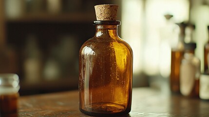 brown glass bottle