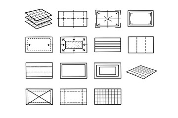 Generation padding icon image workspace guides layer canvas vector simple grid frame