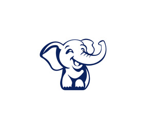 Fototapeta premium Vector illustration of a cartoon baby elephant