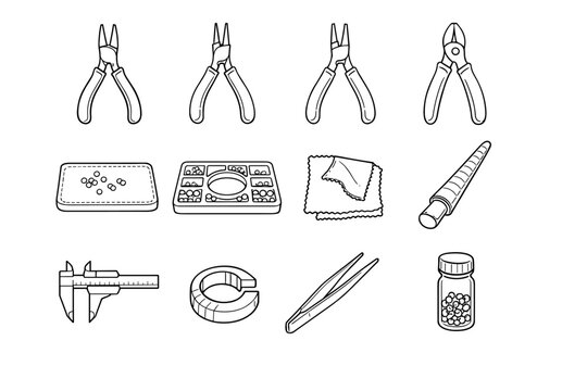 Mat image tool bead generation jewelry icon opener vector mandrel flat jump