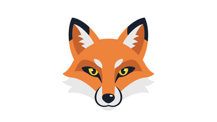 Obraz premium Stylized Fox Face Icon, Minimalist Animal Illustration, Orange and White