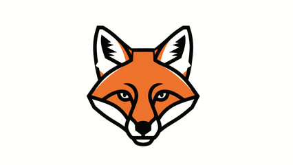 Obraz premium Stylized Fox Head Logo Icon - Minimalist Geometric Animal Design