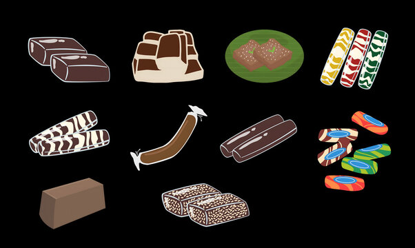 Dodol theme dessert for celebration and hari raya vector