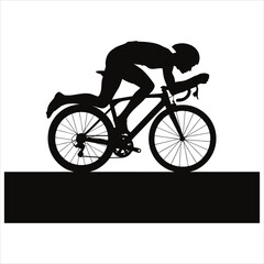 Naklejka premium A cyclist riding a bicycle in a dynamic pose