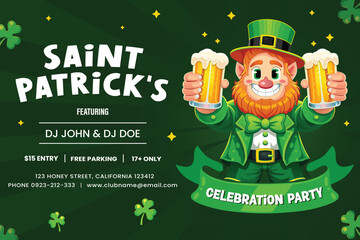 Saint Patrick;s Day banner Poster Flyer Illustration , St patrick's Day 