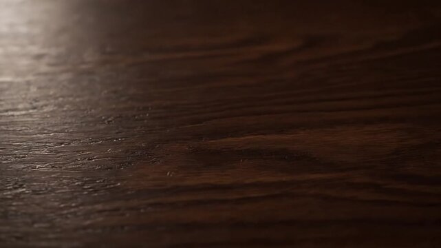 Close-up of richly textured, dark brown wood surface with visible grain patterns