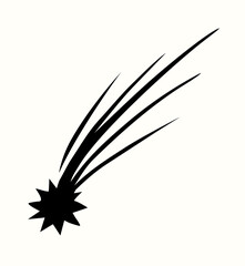 Flying comet with a tail. Vector drawing © Marina