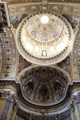 Obraz premium Santa Maria ai Monti Interior Dome Altar August 2024 Baroque church