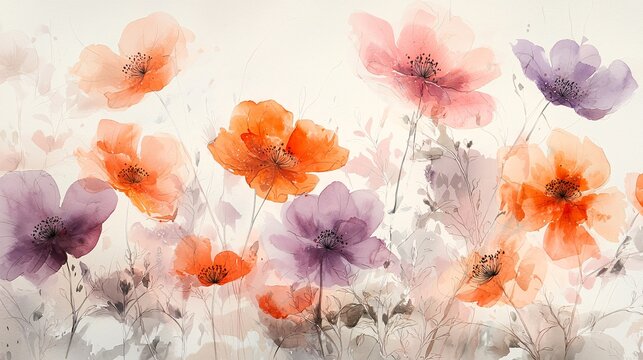 Watercolor flower background