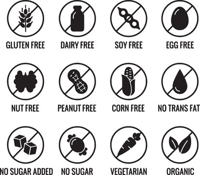 Food allergy warning signs and labels for dietary restrictions