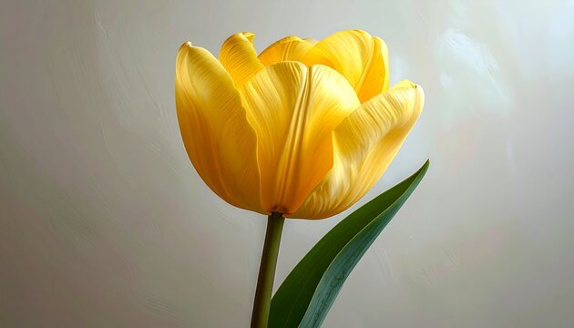 Gelbe Tulpe mit zartem Schattenverlauf