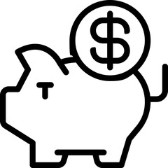 saving line icon. Clean and minimalist vector icon for websites, mobile apps, presentations, and logos. Fully scalable and customizable for any project. © Yaprativa