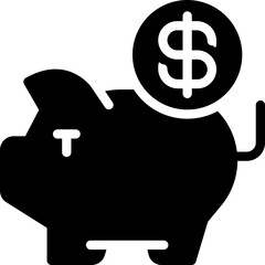 saving glyph icon. Strong and solid vector icon for websites, mobile interfaces, presentations, and visual branding. High quality and easy to edit. © Yaprativa