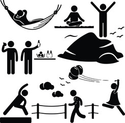 Black silhouette collection of transportation icons including trucks, cars, buses, taxi, police vehicle, and sailboat for logistics and urban transit, © Empowerment angle 