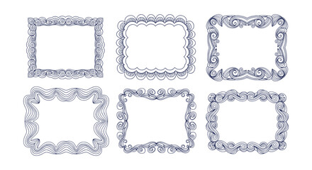 Blue Stylized Silhouette Illustration of a Famous San Francisco Suspension Bridge Iconic Landmark