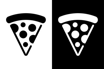 Pepperoni Pizza Slice Vector. Minimal Pizzeria Logo and Fast Food Symbol