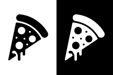 Flat Pizza Slice Icon Design. Salami Pizza Sign for Web and Mobile Apps