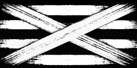 Bold white x marks against a stark black background creating a striking visual © Rathin