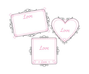 Set of hand-drawn vector frames designed for creative projects like invitations or decorations.