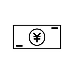 Obraz premium シンプルマネーアイコンシリーズ：お札（線画）アイコン