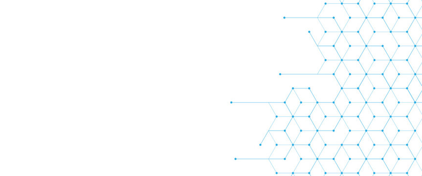  Vector digital geometric hexagonal dots and lines elements medical technology abstract