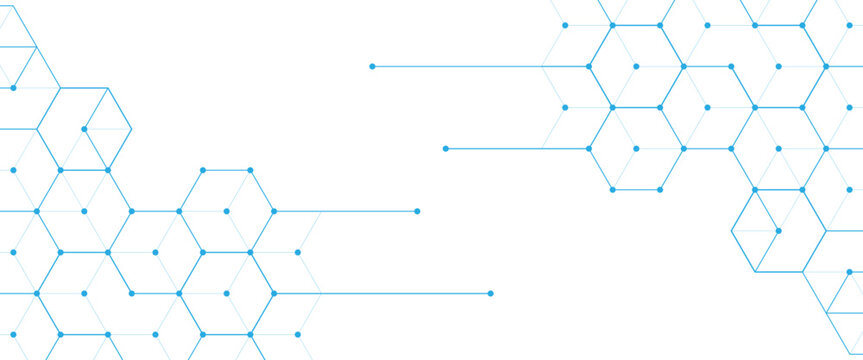  Vector digital geometric hexagonal dots and lines elements medical technology abstract