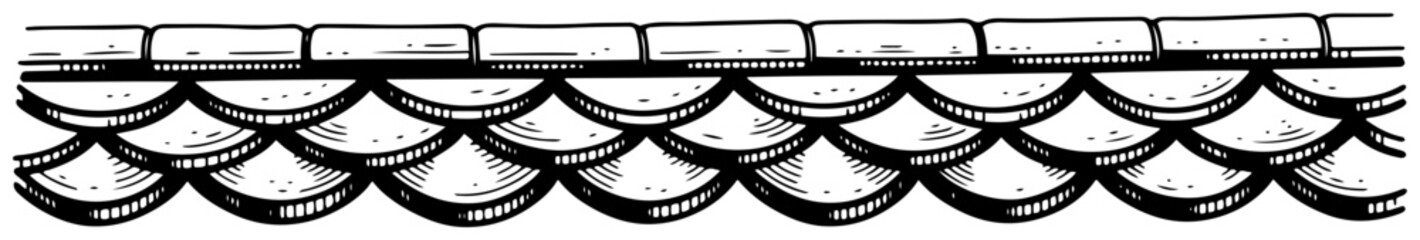 Seamless vintage pattern of roof tiles or fish scales © Tomas