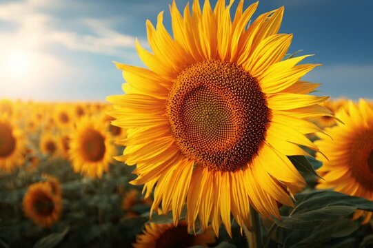 sunflower field, AI generated video