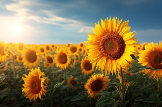 sunflower field, AI generated video