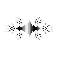 Obraz premium Dynamic sound wave graphic with symmetrical dots radiating outward modern audio visualization design with minimalistic style