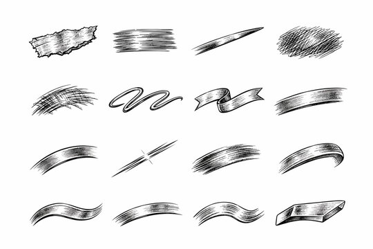 Metallic edge vector tinny scuff image sweep line brushed simple generation stroke