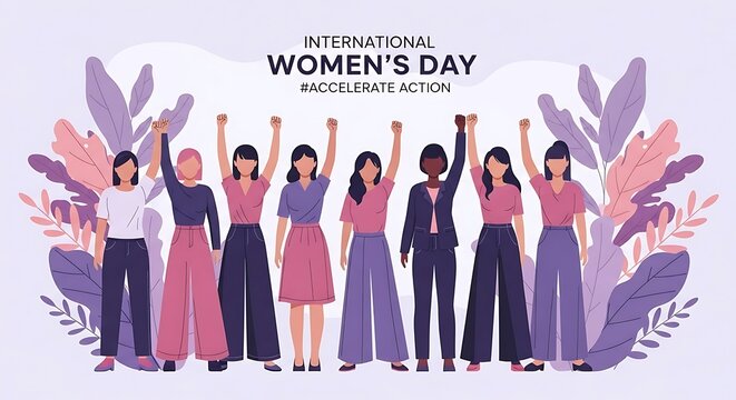 International women's day celebration with diverse group of women