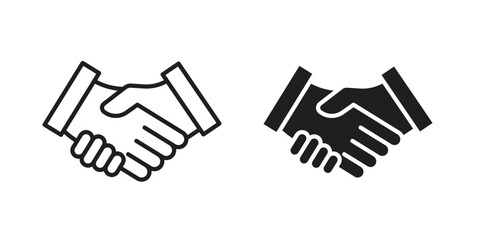 Fototapeta premium Business deal icon set. Linear style. Vector icons