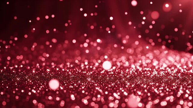Sparkling crimson bokeh background with glitter effect. The image is blurred, giving a dreamy feel