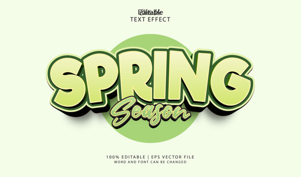 Spring Season Editable Text Effect Style 3d Bold Green Colours