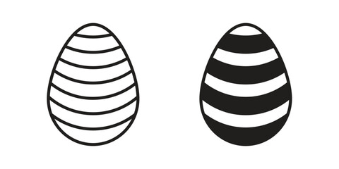Easter egg icon set. Linear style. Vector icons