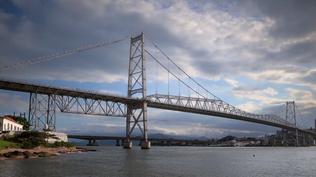 Florianopolis, time-lapse of the Hercilio Luz suspension bridge.