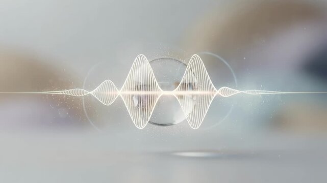 Digital musical ecard iteration presents synchronized sound and motion main visual element in sharp relief rest artistically faded to soften appearance.