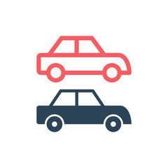 Car icons set simple sign symbol. Auto, view, sport, race, transport concept. Vector illustration isolated.