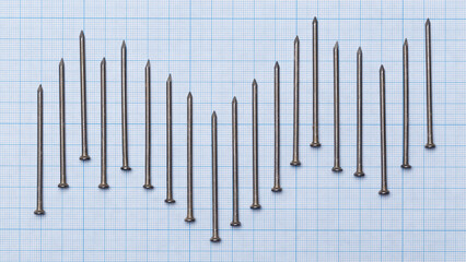 Diagram made of nails