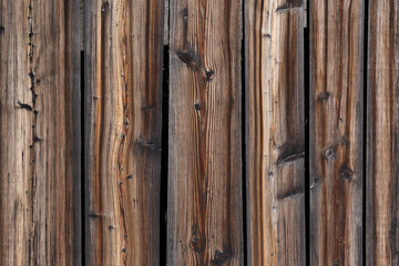 Old wooden fence made of planks