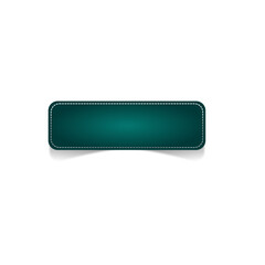 Rounded rectangular emerald green web button with dashed border line