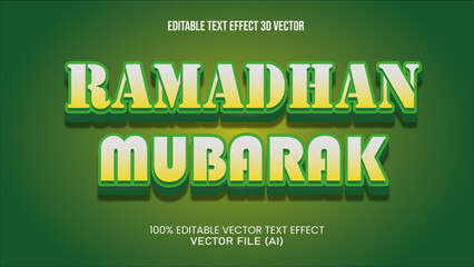 RAMADHAN MUBARAK EDITABLE TEXT EFFECT 3D VECTOR FOR LETTER OR GREETING CARD AND YOU CAN CHANGE FOR YOUR BUSINESS