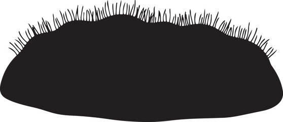 Obraz premium Moss Patch Silhouette Minimalist Irregular Organic Mound with Hair Texture Flat Vector Icon
