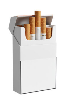 Open Pack of Cigarettes cigarette pack tobacco smoking isolated on a transparent background