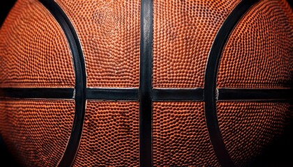 Fototapeta premium closed up view of basketball for background