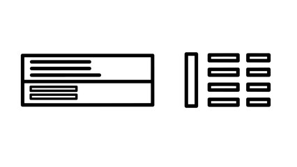 Icons representing a check or document and a grid of squares, possibly for forms, payments, or data organization.
