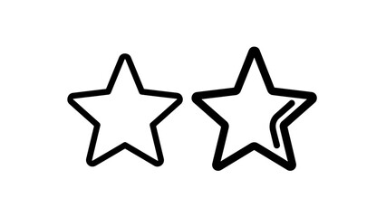 Obraz premium Two star icons, one outlined and one filled, representing rating, feedback, or quality assessment in reviews and evaluations.