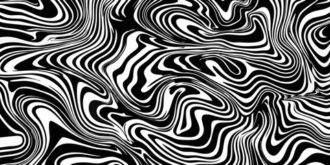 Obraz premium Abstract swirling lines create a mesmerizing black and white optical illusion